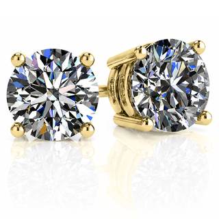 Central Diamond Center 14K Hypoallergenic Solid Gold Post Swarovski Zirconia Stud…
