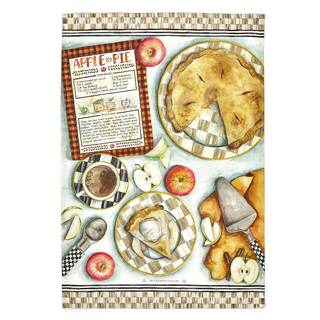 MACKENZIE-CHILDS Cotton Dish Towel, Apple Pie Recipe | Washable printed towel…