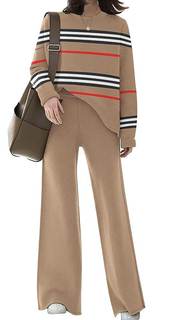Womens Elegant Lounge Sets Knitted Sweater Set 2 Piece Outfits…