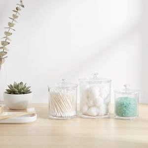 SheeChung 3 Pack Clear Acrylic Qtip Holder… — main image