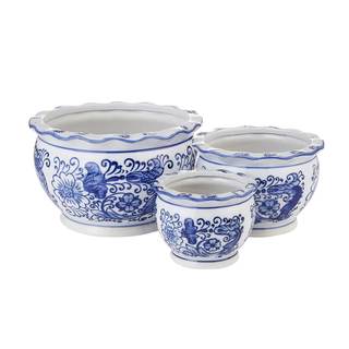 HakkaGirl Blue and White Planters, Succulent Pots Ceramic Plant Pots…