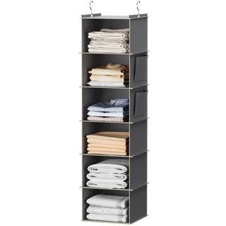 YOUDENOVA Hanging Closet Organizer and Storage, 6-Shelf, Grey | Dorm…