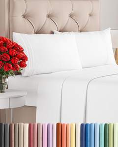 Queen Size 4 Piece Sheet Set - Comfy Breathable & Cooling Sheets - White |…