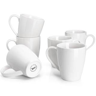 Sweese Porcelain Coffee Mugs - 16 Ounce - Set of 6, Cups for Latte…
