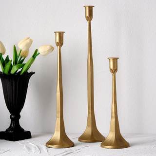 Denique Iron Taper Candle Holder Set of 3, Gold Candlestick Holders…