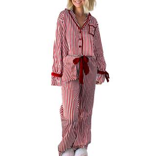 Fabumily Christmas Pajamas Women Set Long Sleeve Button Down Shirt and Pants 2Pcs Pjs…