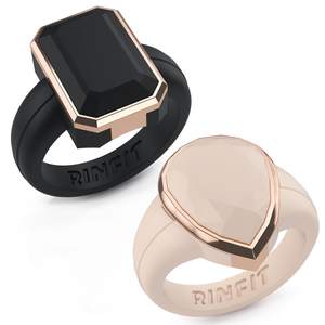 Rinfit Emerald Silicone Ring with Stainless Steel Frame Pack J…