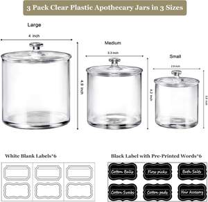 SheeChung 3 Pack Clear Acrylic Qtip Holder… — main image
