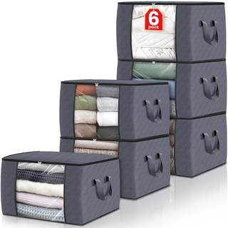 Fab totes 6 Pack Storage Bags for Clothes Blanket Storage Bins with…