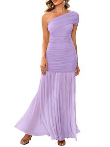 LAGSHIAN Womens Formal One Shoulder Sleeveless Evening Long Dress | Elegant…