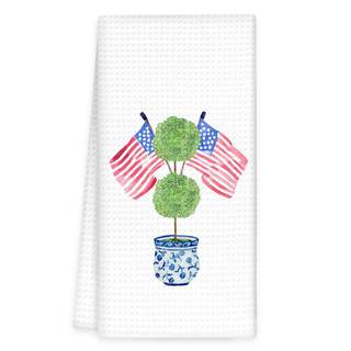 4th of July Chinoiserie Kitchen Towels, Blue… — Topiary Flag