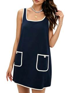 Women's Suede Mini Dress Sleeveless Beach… — X-Large / Black