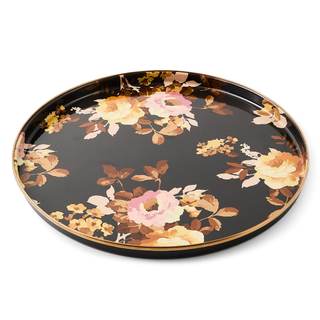 MACKENZIE-CHILDS Enamel Round Tray… — Brown Wild Rose