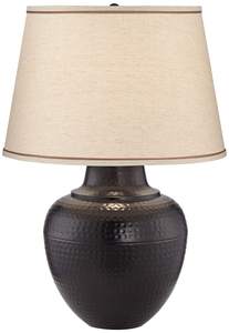 Brighton 27 1/4" Tall Table Lamp Hammered Pot Warm Bronze Brown…