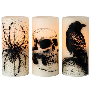 Eldnacele Skull Halloween Flameless Candles Battery Operated with 6H…