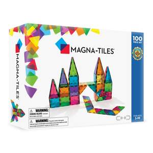MAGNA-TILES Classic 100-Piece Magnetic Construction Set, The Original…