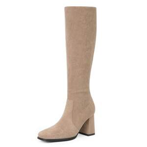 Modatope Knee High Boots Women Square Toe Chunky Heel Fashion Tall…