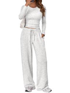 Trendy Queen Women's 2 Piece Outfits 2026 Fall Lounge Set with…