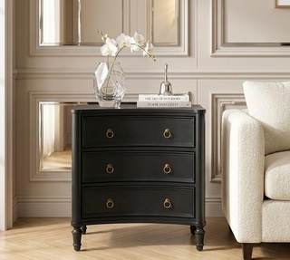HULALA HOME 3 Drawer End Table with Charging Station, 26" Wide Endtable with…